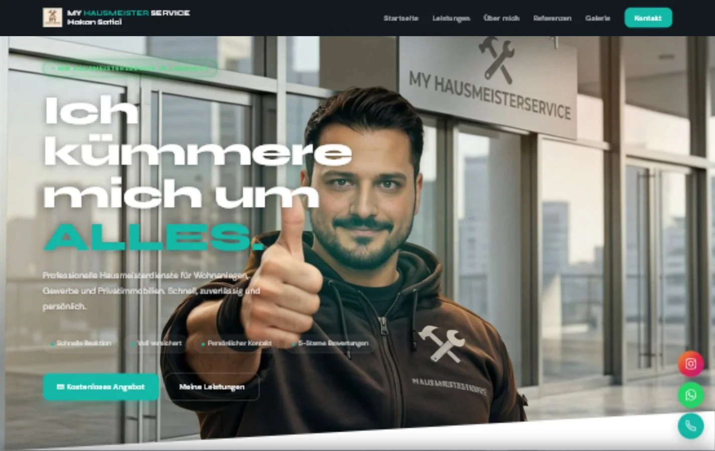 Desktop-Vorschau der Website My Hausmeisterservice in Landshut